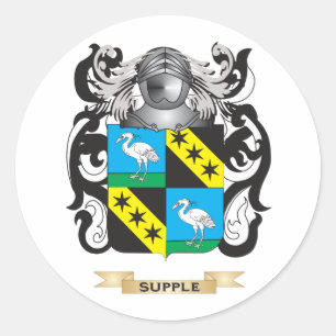 Pegatina Redonda Escudo de armas suplementario (escudo de familia)