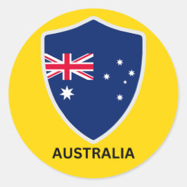Pegatina Redonda Escudo de Australia