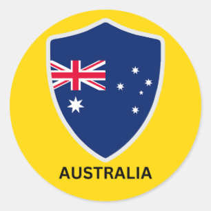 Pegatina Redonda Escudo de Australia