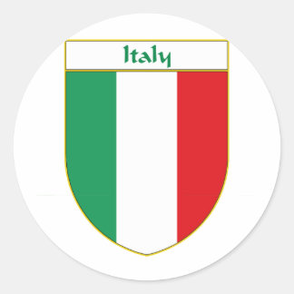 Pegatina Redonda Escudo de bandera de Italia