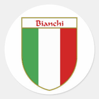 Pegatina Redonda Escudo de Bandera Italiana Bianchi