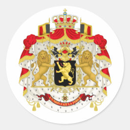 Pegatina Redonda Escudo de Bélgica