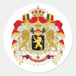 Pegatina Redonda Escudo de Bélgica