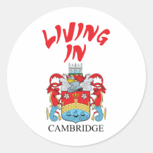 Pegatina Redonda Escudo de Cambridge