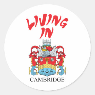 Pegatina Redonda Escudo de Cambridge