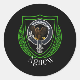 Pegatina Redonda Escudo de Clan Escocés Agnew
