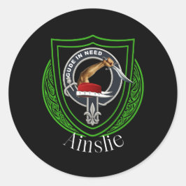 Pegatina Redonda Escudo de Clan Escocés de Ainslie