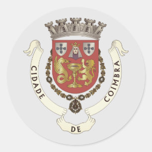 Pegatina Redonda Escudo de Coimbra, PORTUGAL