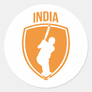 Pegatina Redonda Escudo de críquet de la India