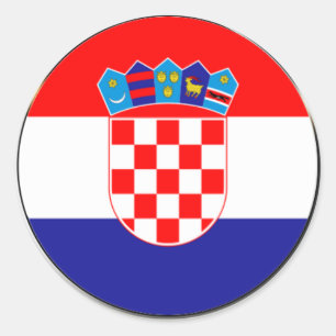 Pegatina Redonda Escudo de Croacia Hrvatski grb