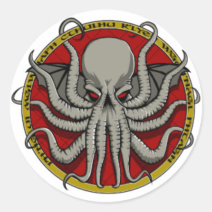 Pegatina Redonda Escudo de Cthulu