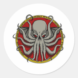 Pegatina Redonda Escudo de Cthulu