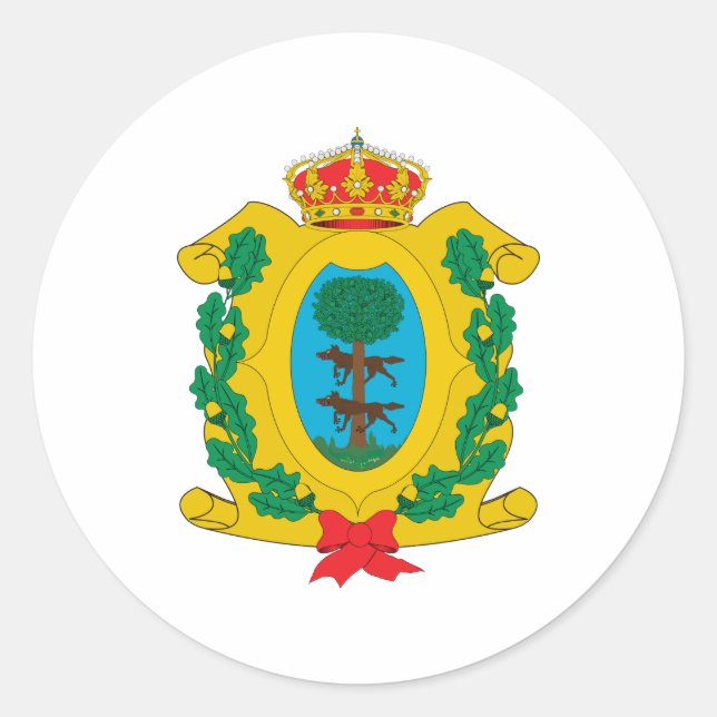 Pegatina Redonda Escudo de Durango Símbolo Oficial de México (Anverso)