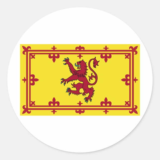 Pegatina Redonda Escudo de Escocia (Anverso)