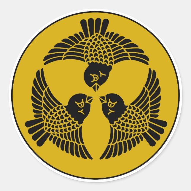 Pegatina Redonda Escudo de espárragos de Japón (Anverso)