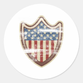 Pegatina Redonda Escudo de Estados Unidos