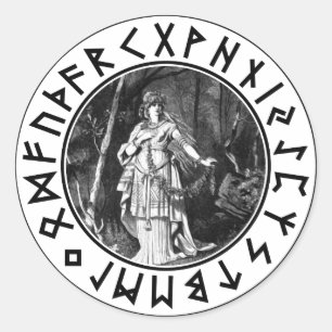 Pegatina Redonda Escudo de Freya