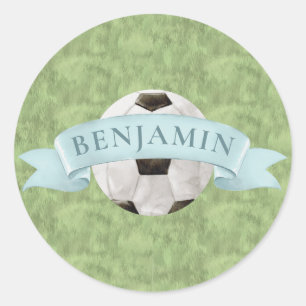 Pegatina Redonda Escudo de fútbol
