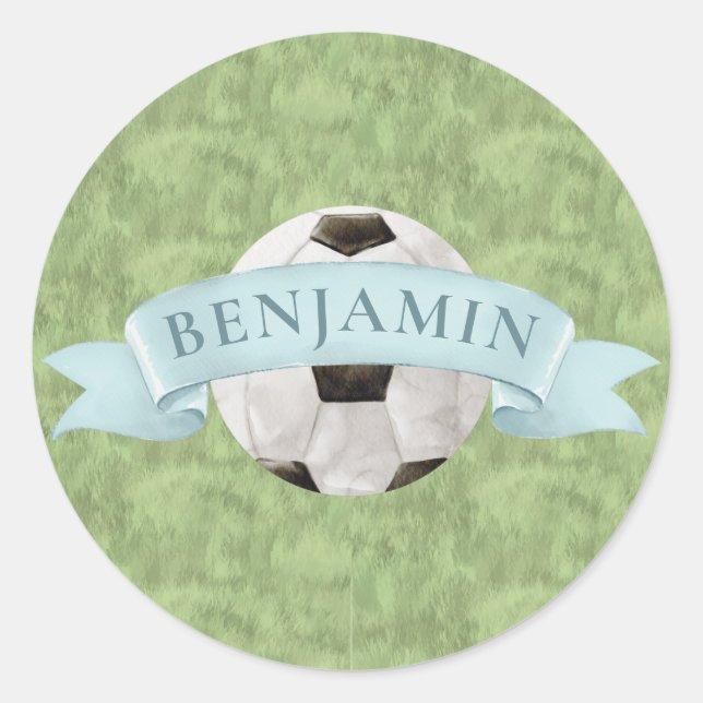 Pegatina Redonda Escudo de fútbol (Anverso)