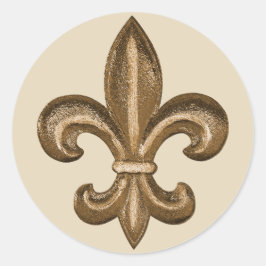 Pegatina Redonda Escudo de Golden Fleur De Lis