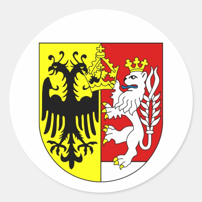 Pegatina Redonda Escudo de Görlitz, Alemania (Anverso)