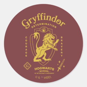 Pegatina Redonda Escudo de GRYFFINDOR™ Determinación Coraje Valentí