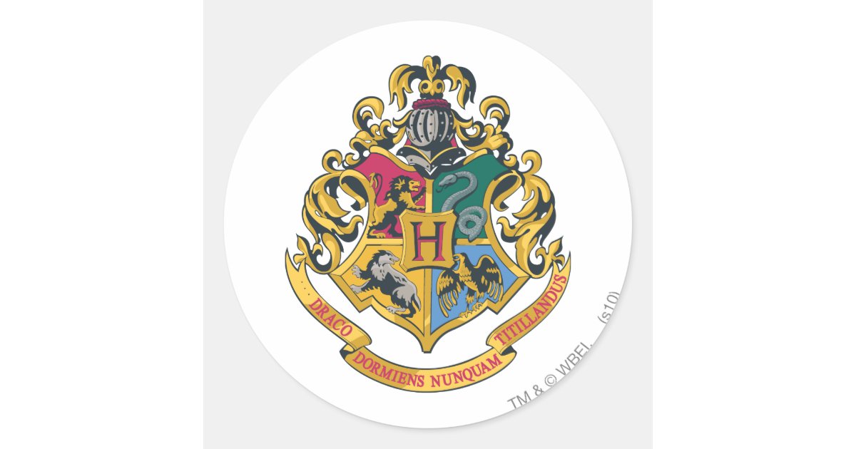 Pegatina Redonda Escudo de Harry Potter el | Hogwarts - a todo | Zazzle.es