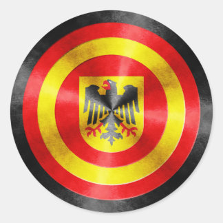 Pegatina Redonda Escudo de Héroes del Capitán Alemania