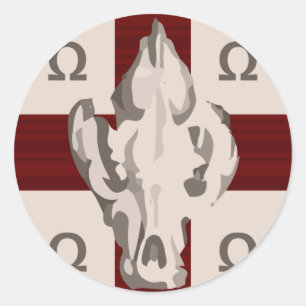 Pegatina Redonda Escudo de Hyena