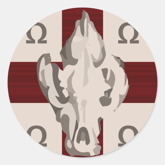 Pegatina Redonda Escudo de Hyena (Anverso)