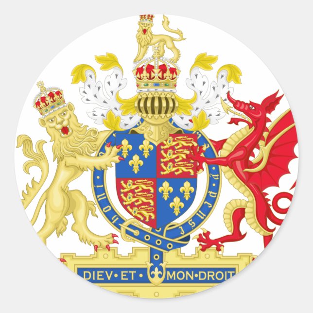 Pegatina Redonda Escudo de Inglaterra (Anverso)