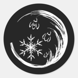Pegatina Redonda Escudo de invierno