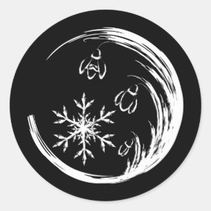 Pegatina Redonda Escudo de invierno