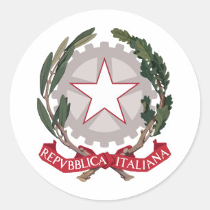 Pegatina Redonda Escudo de Italia