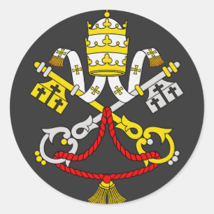 Pegatina Redonda Escudo de la Ciudad del Vaticano