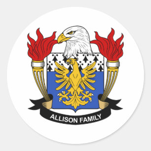 Pegatina Redonda Escudo de la familia de Allison