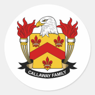 Pegatina Redonda Escudo de la familia de Callaway
