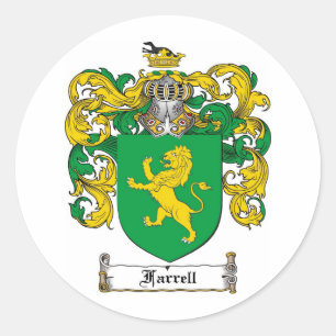 PEGATINA REDONDA ESCUDO DE LA FAMILIA DE FARRELL - ESCUDO DE ARMAS