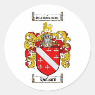 PEGATINA REDONDA ESCUDO DE LA FAMILIA DE HOWARD - ESCUDO DE ARMAS