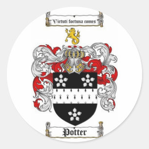 Pegatina Redonda Escudo de la familia del alfarero