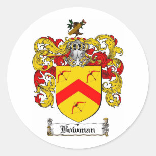 PEGATINA REDONDA ESCUDO DE LA FAMILIA DEL ARQUERO - ESCUDO DE ARMAS