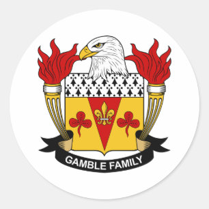 Pegatina Redonda Escudo de la familia del juego