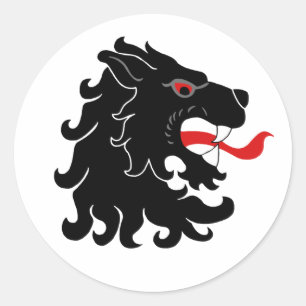 Pegatina Redonda Escudo de la Población del Reino de An Tir