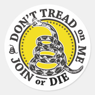 Pegatina Redonda Escudo de la serpiente de Gadsden