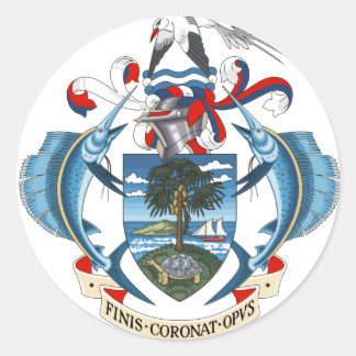 Pegatina Redonda Escudo de las Seychelles