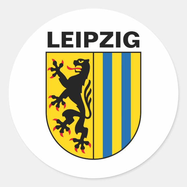 Pegatina Redonda Escudo de Leipzig (Alemania) (Anverso)