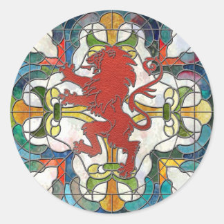 Pegatina Redonda Escudo de León de Vidrio Mantenido