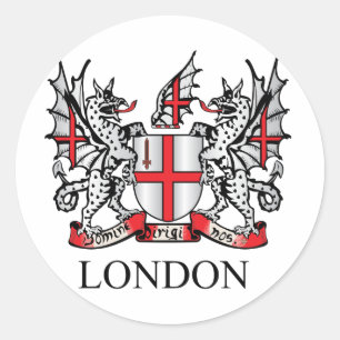 Pegatina Redonda Escudo de Londres