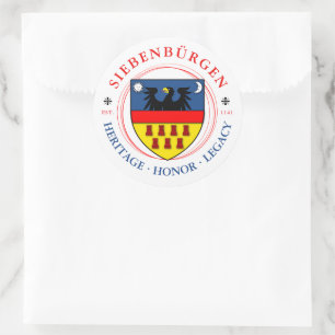 Pegatina Redonda Escudo de los sajones de Transilvania