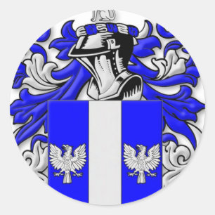 Pegatina Redonda Escudo de madera